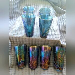 Carnival Iridescent Glass Tumbler Set